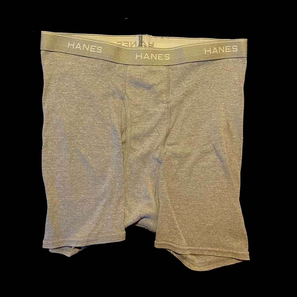 Worn in Hanes L Gray Boxer Briefs